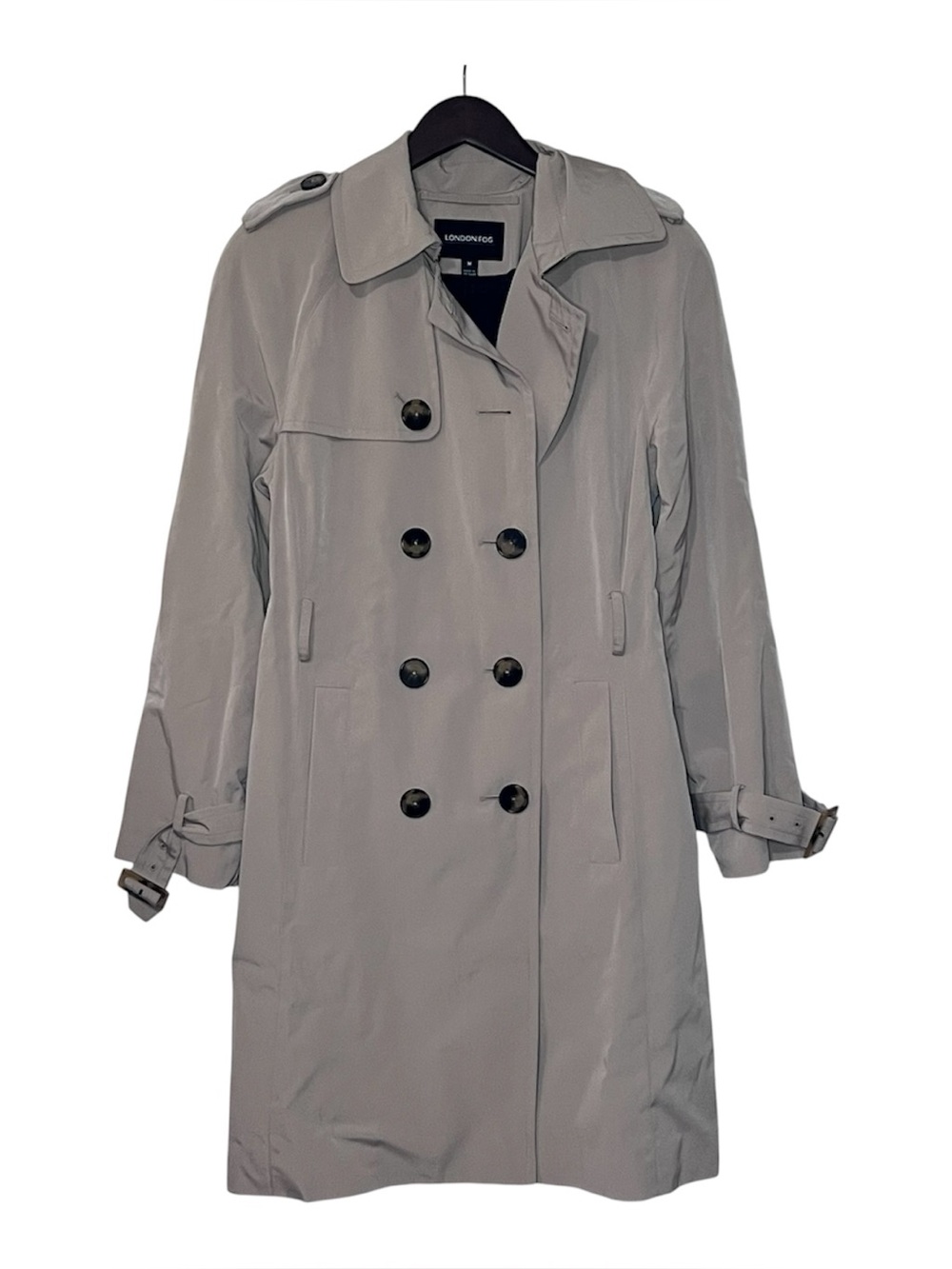 London Fog Classic Trench Coat Plaid Tartan Lined Size Medium No Belt